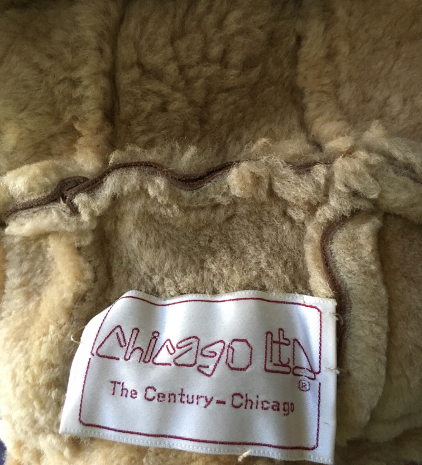 Shearling Fur Vintage 80s Real Sheepskin Lined Suede Jacket patch Jacket Coat M
