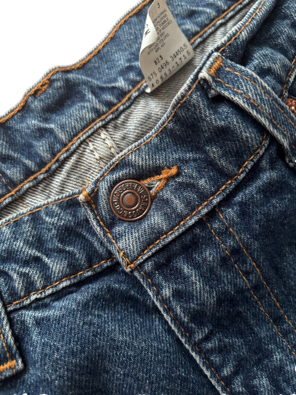 Vintage Levi’s 575 USA Made 34×29 Dark Wash Mom Jeans Relaxed Tapered 100%Cotton