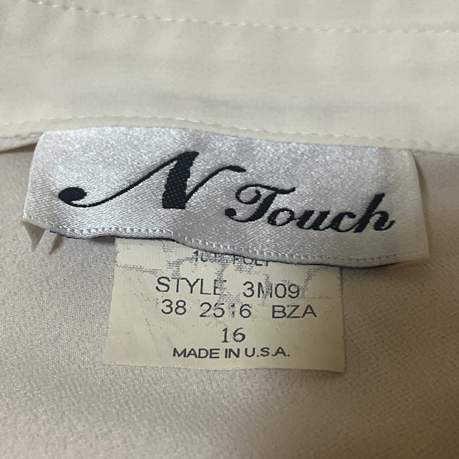 VTG N Touch Secretary 1980s Retro Button Up Long Sleeve L