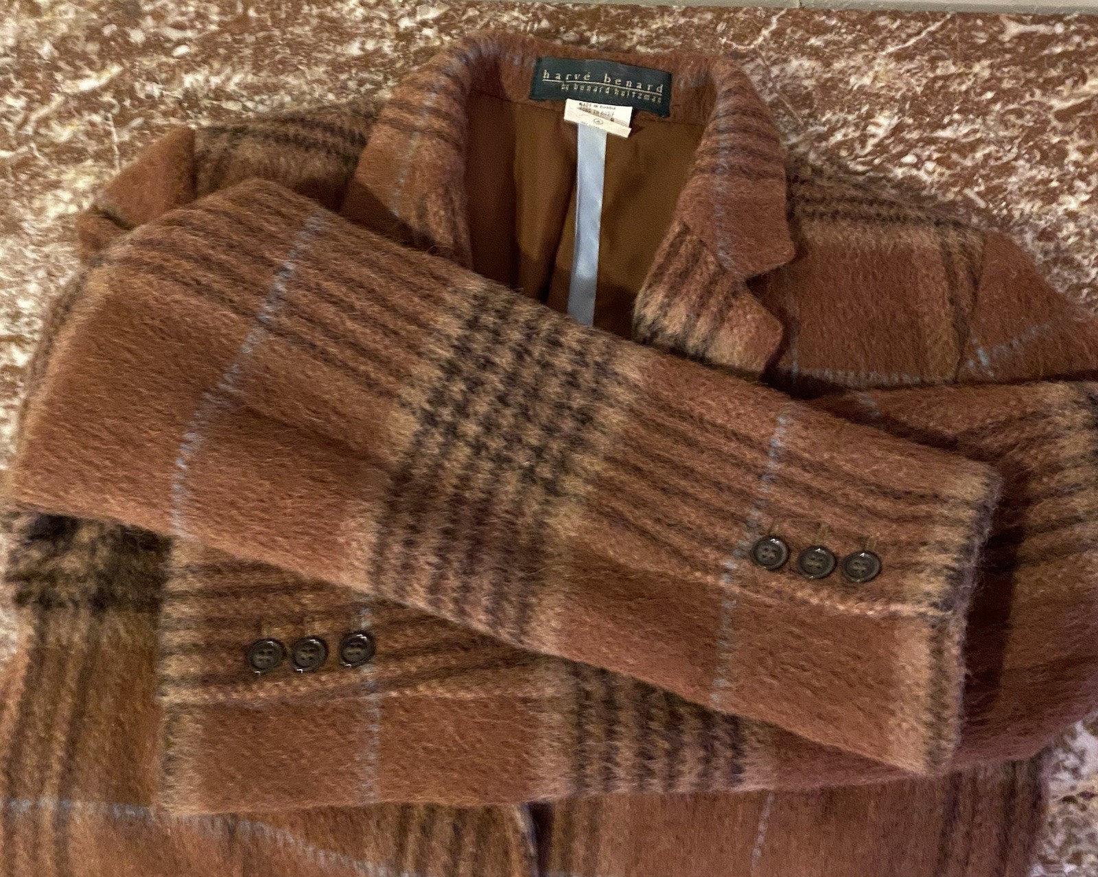 Wool Alpaca Harve Bernard Holtzman Blazer Jacket Plaid Quality Vintage Women’s 8