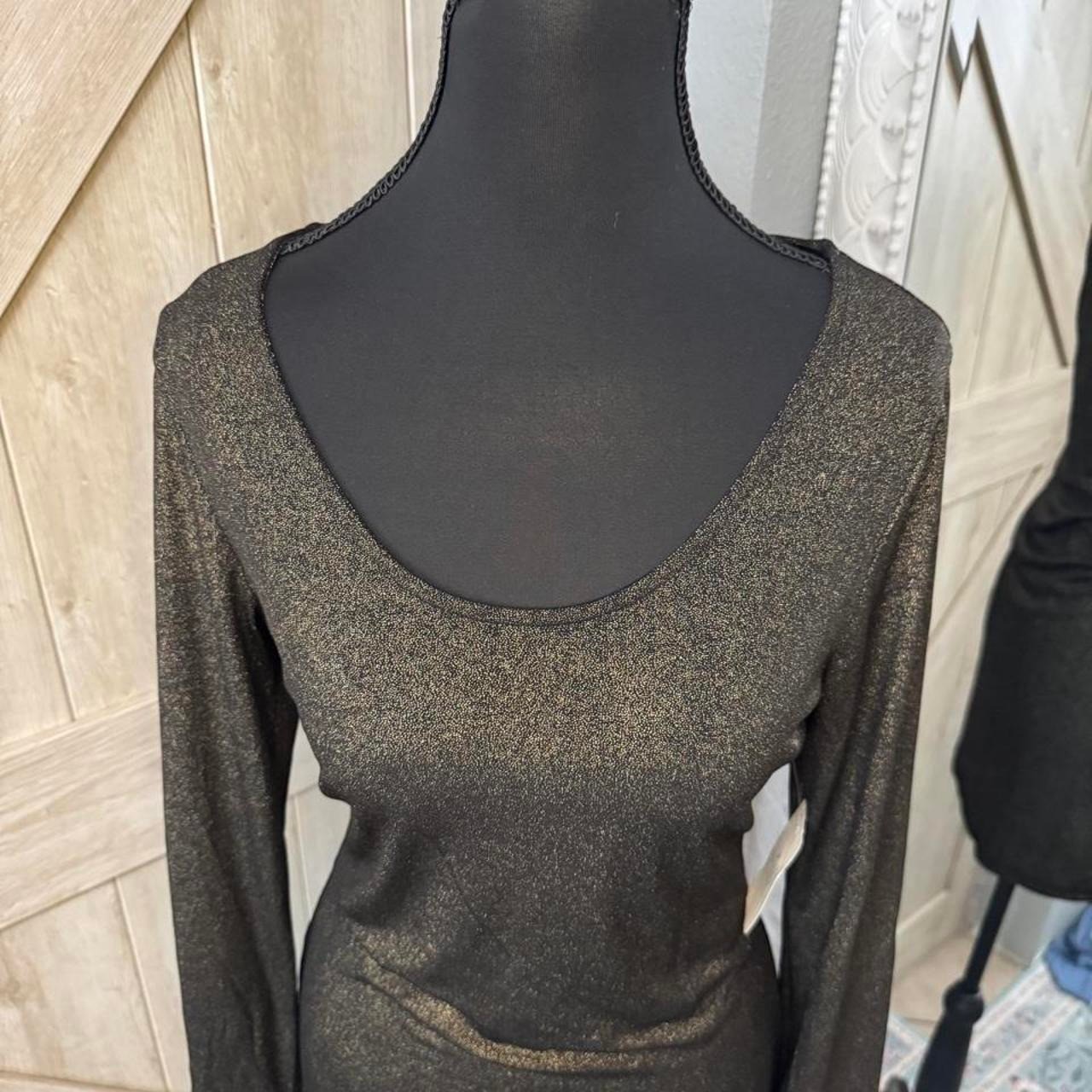 Vintage XXI Glittery Bodycon Long Sleeve Club Dress – Large