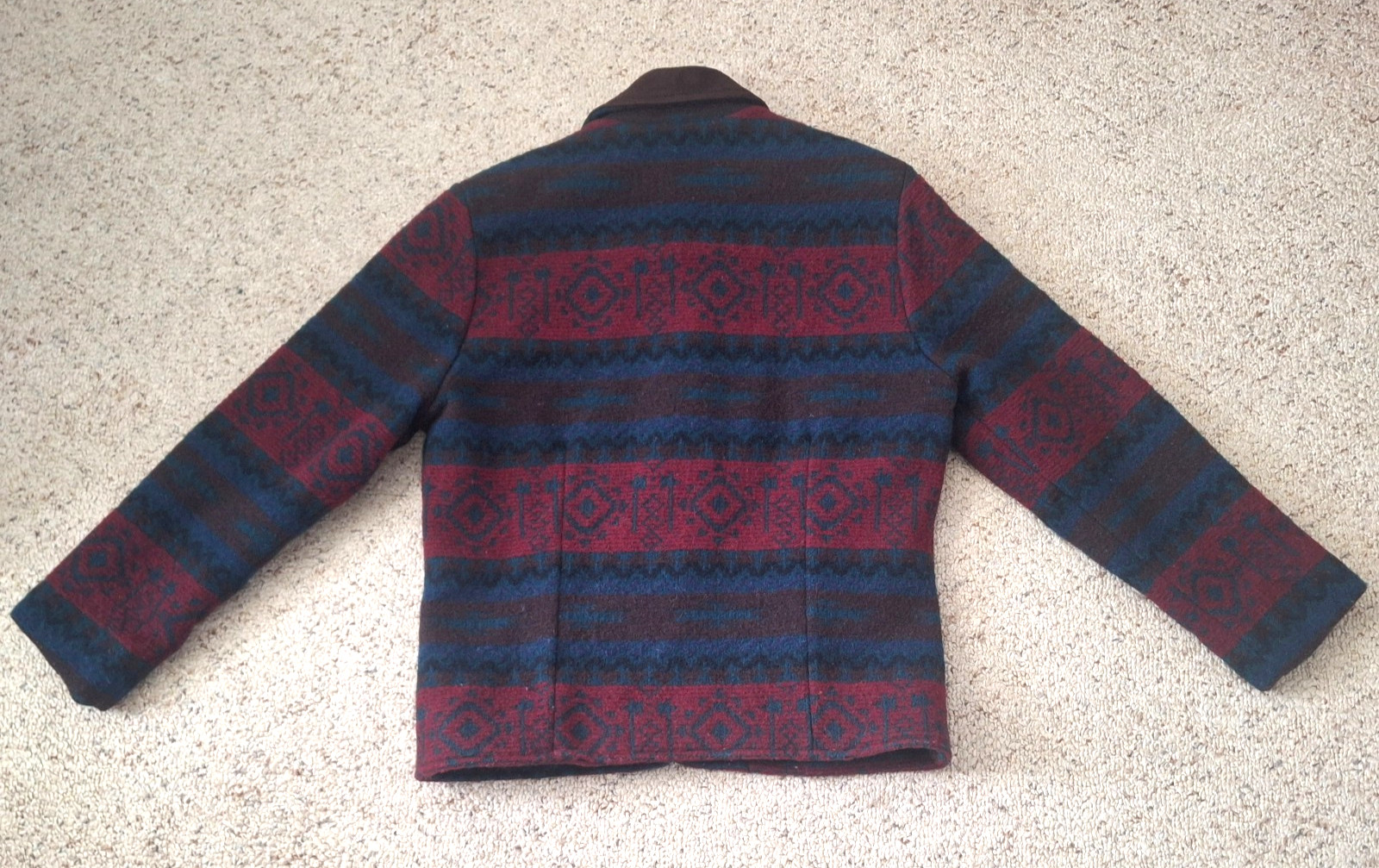 VTG Woolrich Wool Jacket Womens Small Aztec Navajo Southwestern Nordic Suede USA