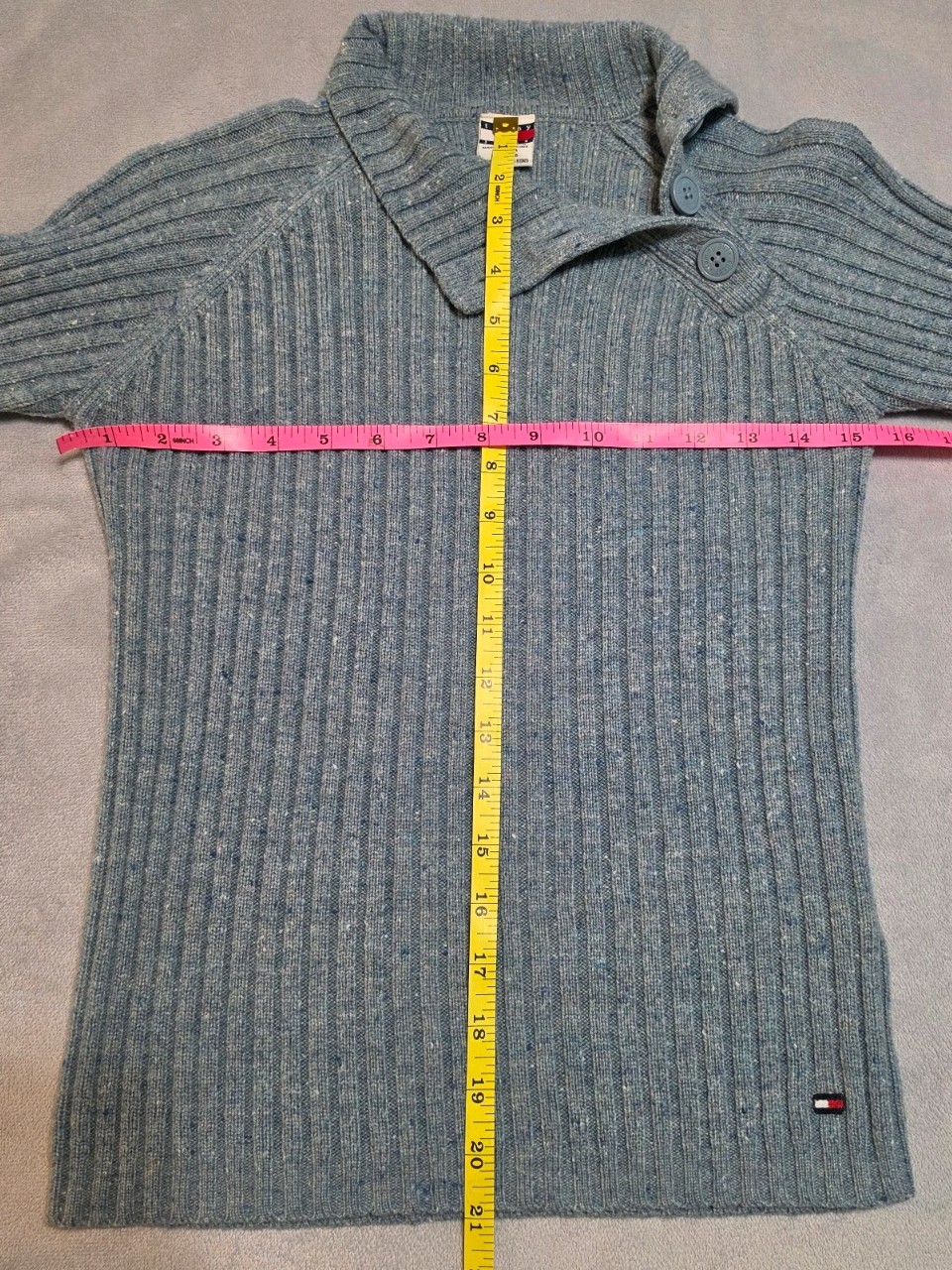 Tommy Jeans Hilfiger Women’s Pullover Knit Sweater Blue Size Medium Y2K 2000s Y3
