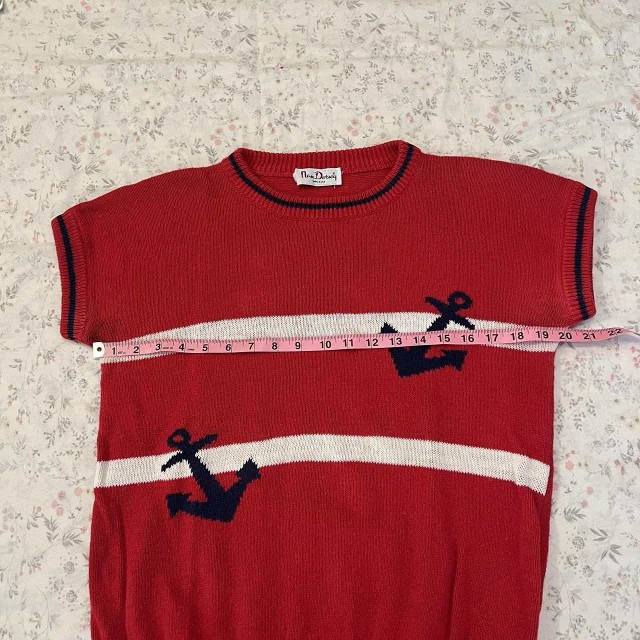 Vintage 60s Nan Dorsey Knit Top Nautical Sailor Cap Sleeve Striped Retro Mod
