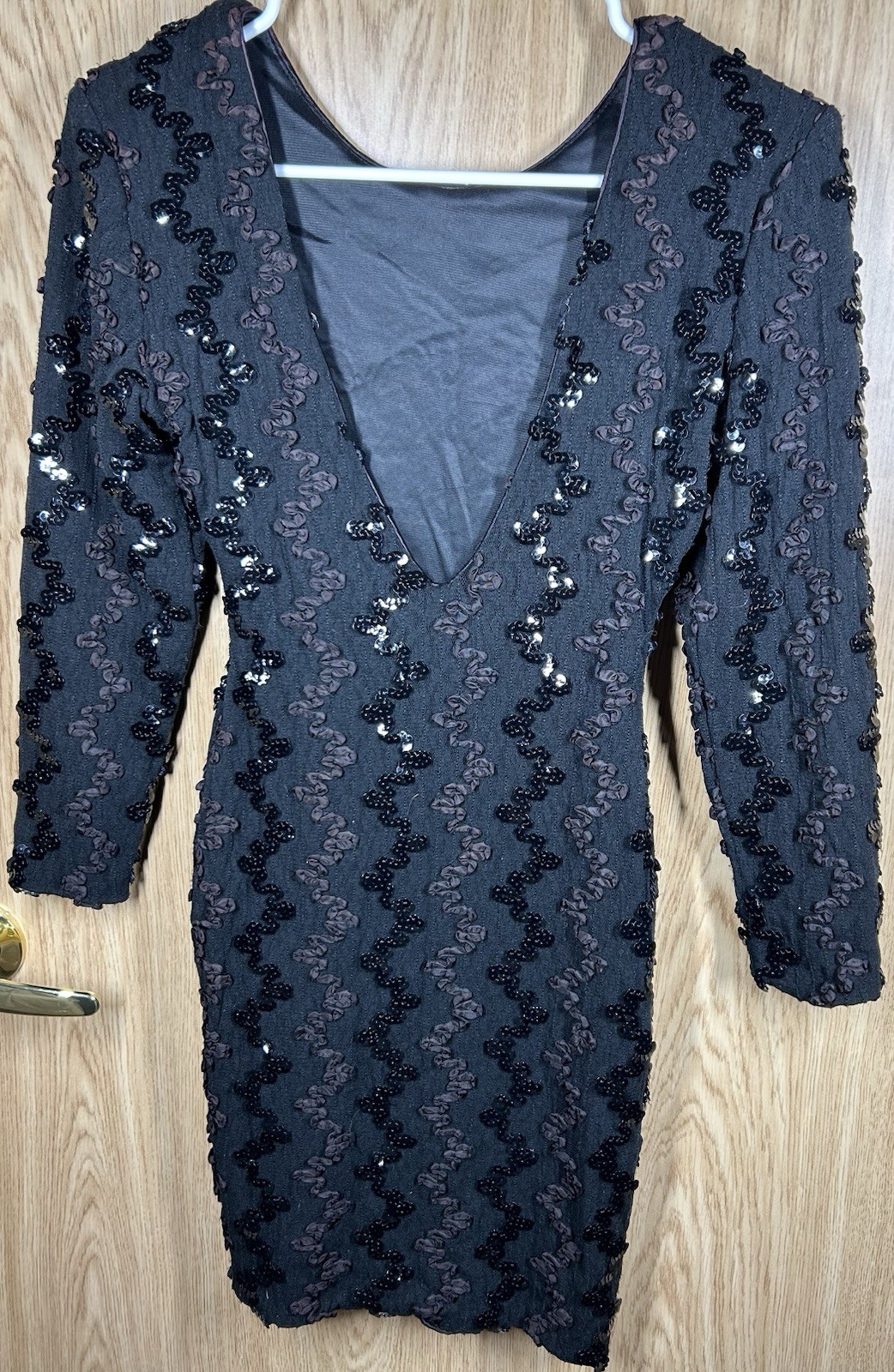 A La Carte California Vintage 80’s Size S Black Sequin Mini Dress