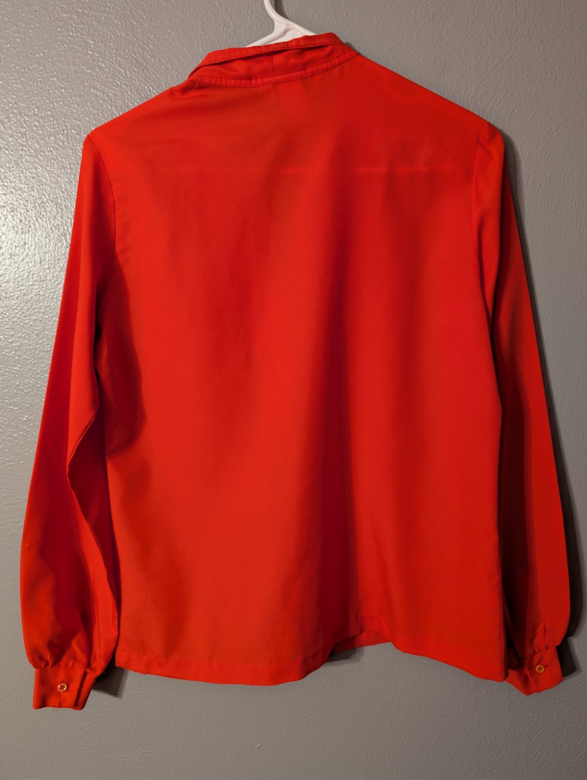 Vintage 70s Alice Stuart Saks Fifth Avenue Red Tie Neck Blouse Secretary Shirt 8