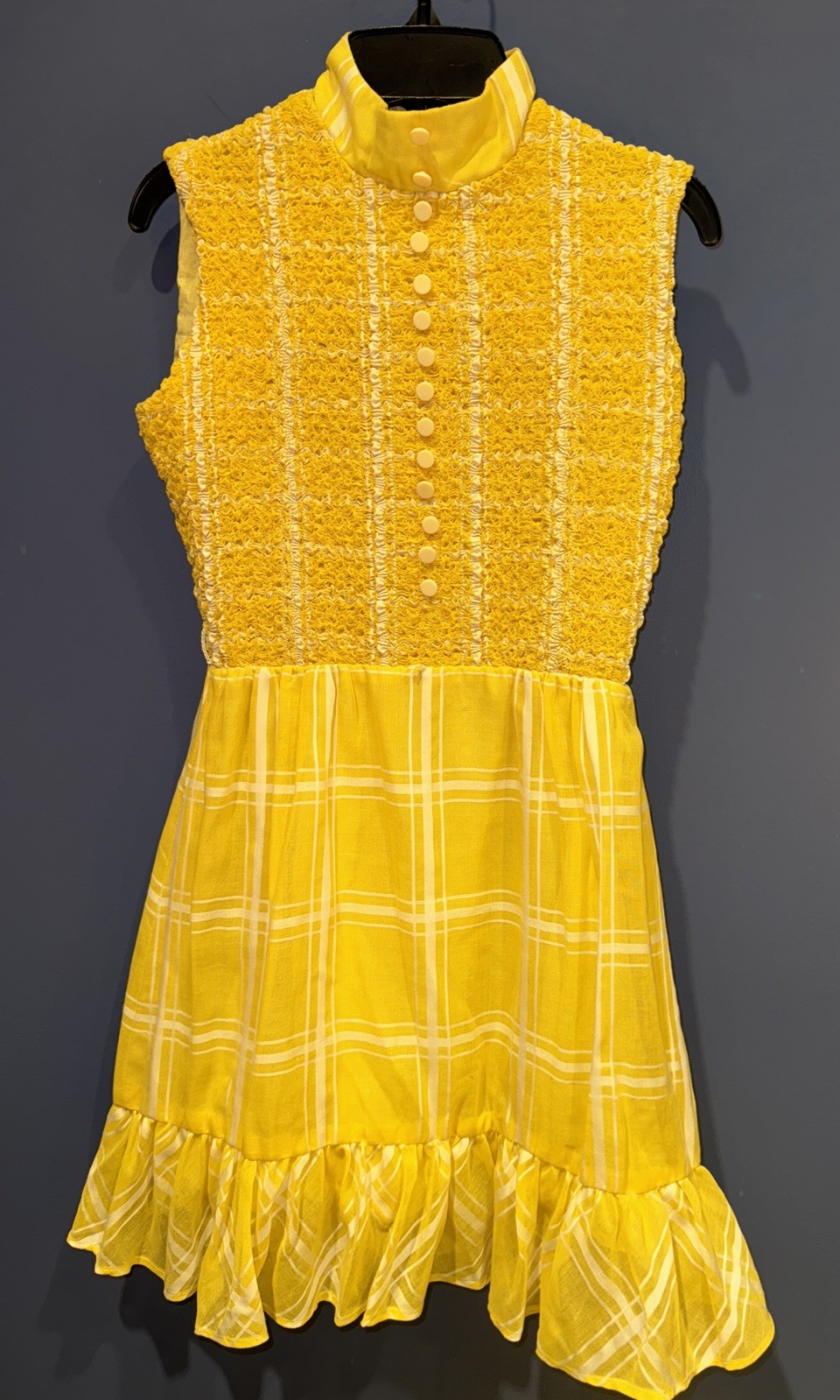 Jr. 7, Jerell Of Texas Vintage Small Yellow Dress, 1960 Sleeveless Lined