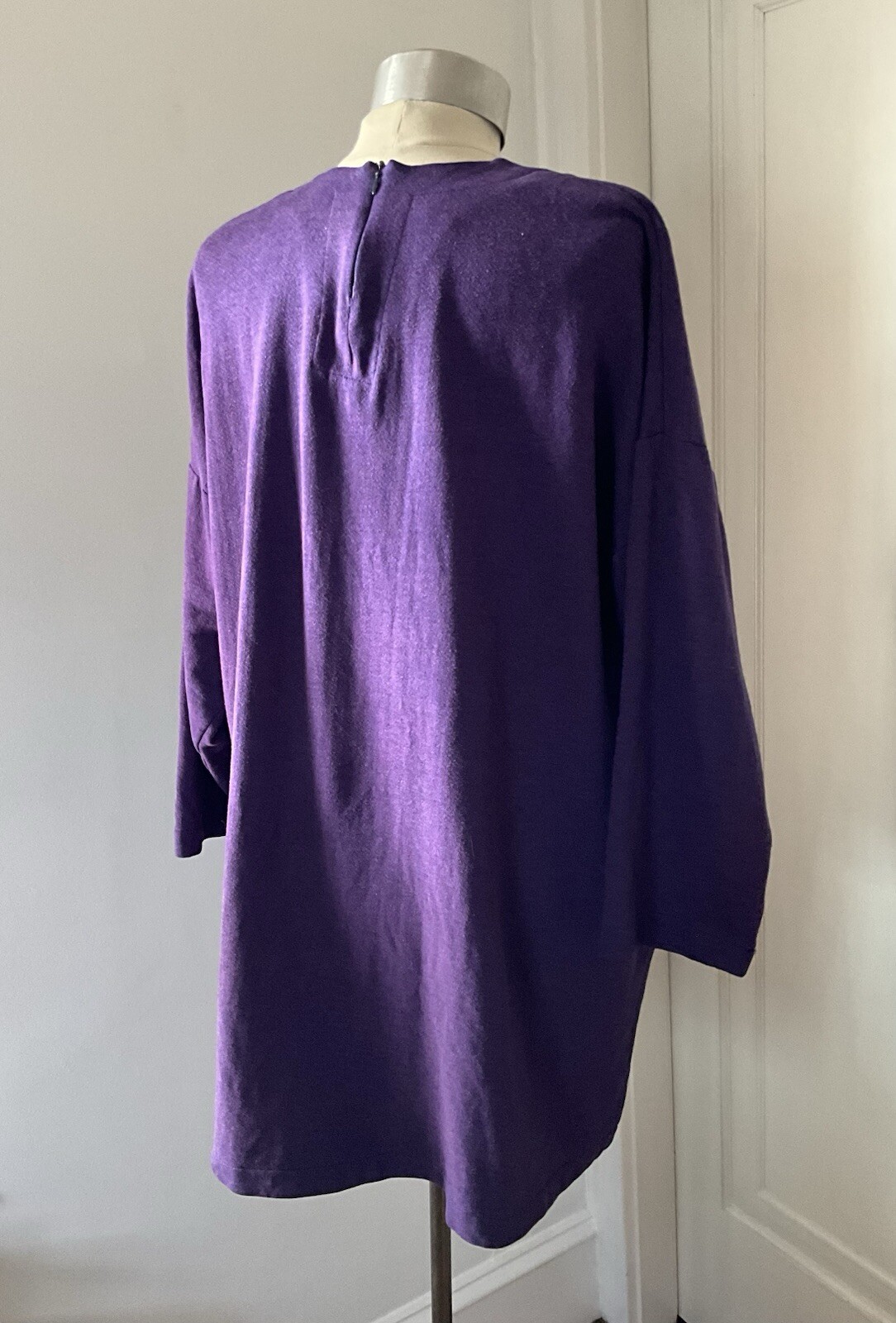 Vintage 1980’s Norma Kamali Oversized Purple Fleece Tunic with Slouchy Pockets