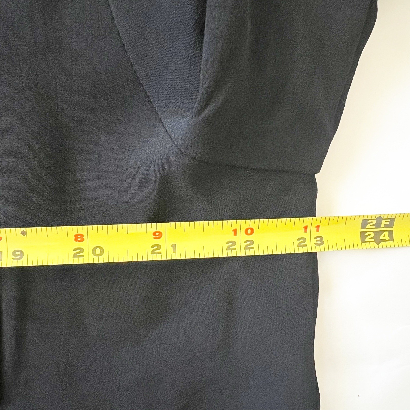 Vintage Saint Germain Paris Black Blouse V Neck Pockets Top Gold Tone Buttons XL