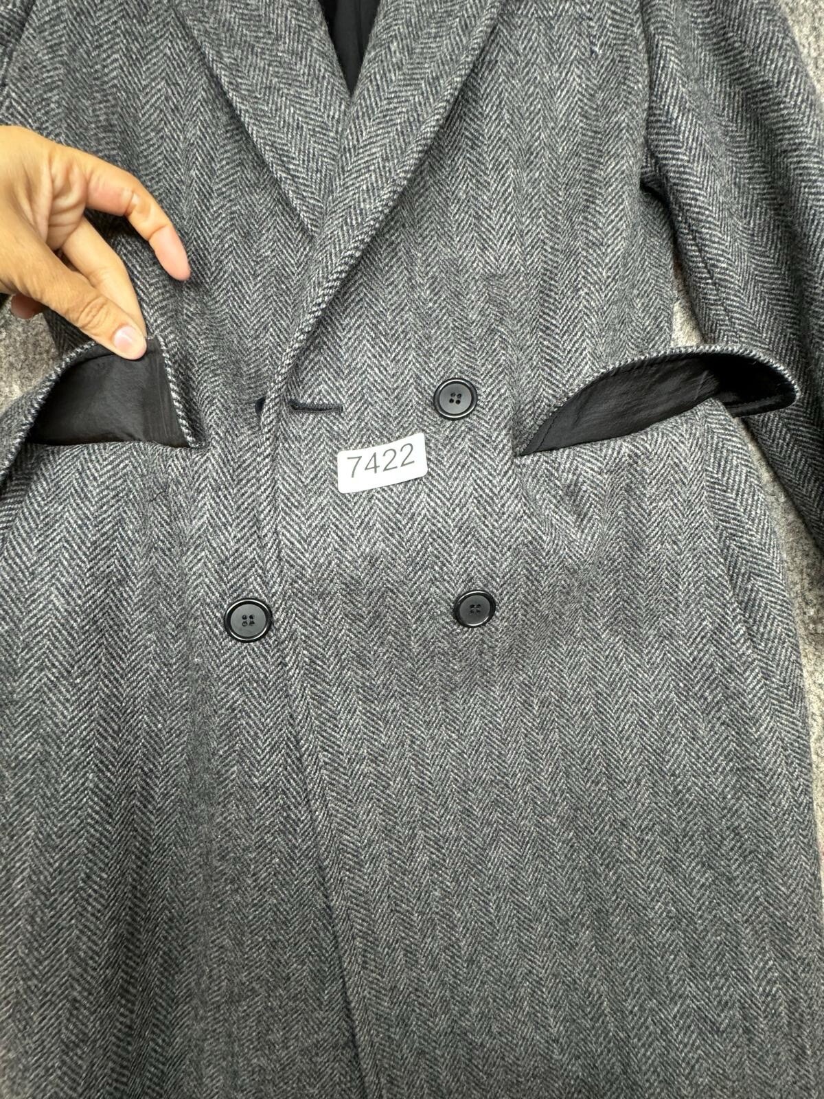 Vintage Loring Hockanum Coat Fabric by Forstmann Wool Gray Size M Made in USA