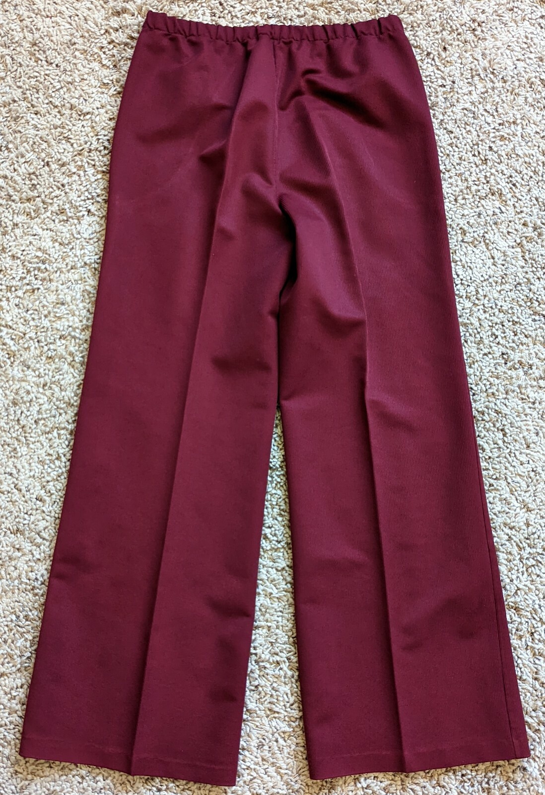 Vintage 70s JC Penny Fashions Leisure Suit Bell Bottom Hippy Retro Maroon Sz 12?