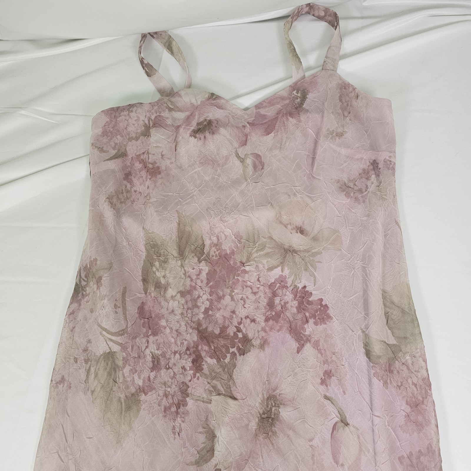 VTG 90s Y2K Fairy Floral Dress R&M Richards Pale Pink Chiffon Appx Sz L Coquette