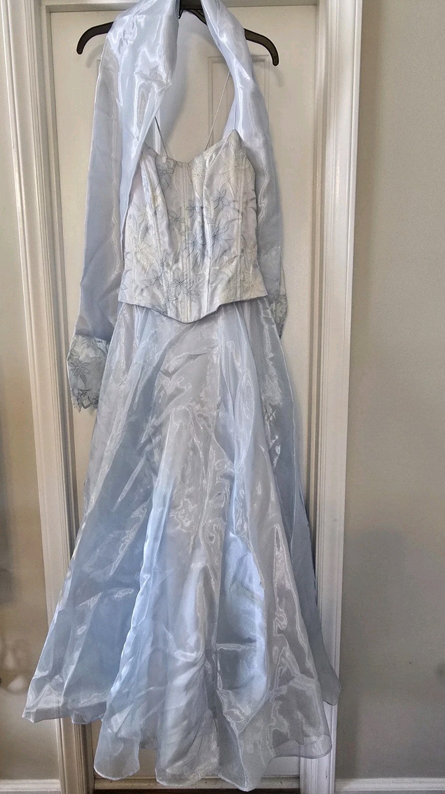 NWT Vintage Let’s Fashion Formal Powder Blue Gown- Size Large