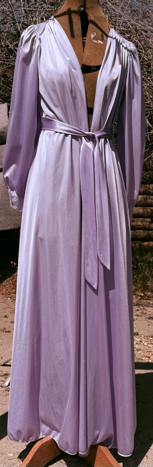 Vtg 80’s 0lga Peignoir Lilac M Ultra-feminine Slinky Nylon Tricot