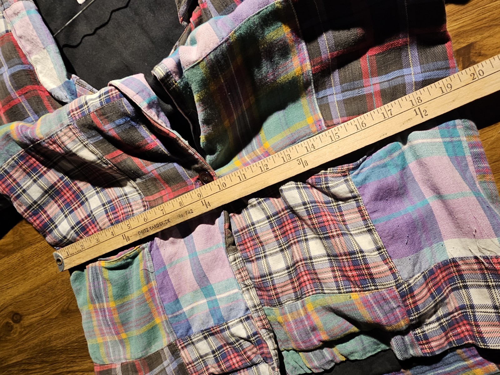 Vintage 80s Tangibles Patchwork Plaid Blazer Boho Preppy Sz M Jacket