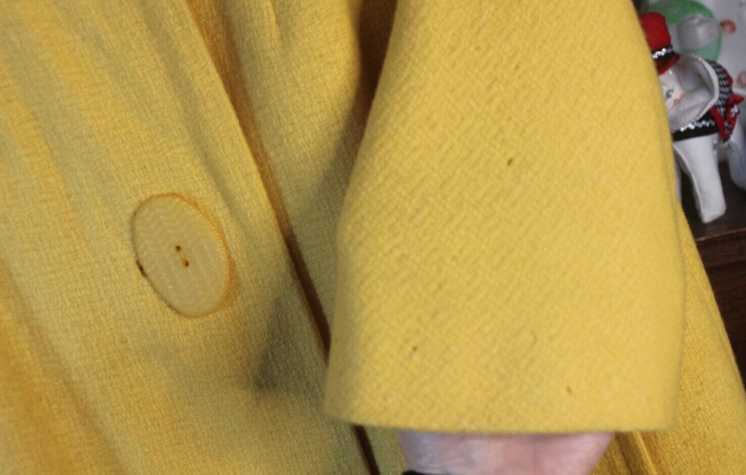 Vintage 1950’s 1/2 Sleeve Yellow Tweed Women’s Coat Youthcraft Teen / Adult