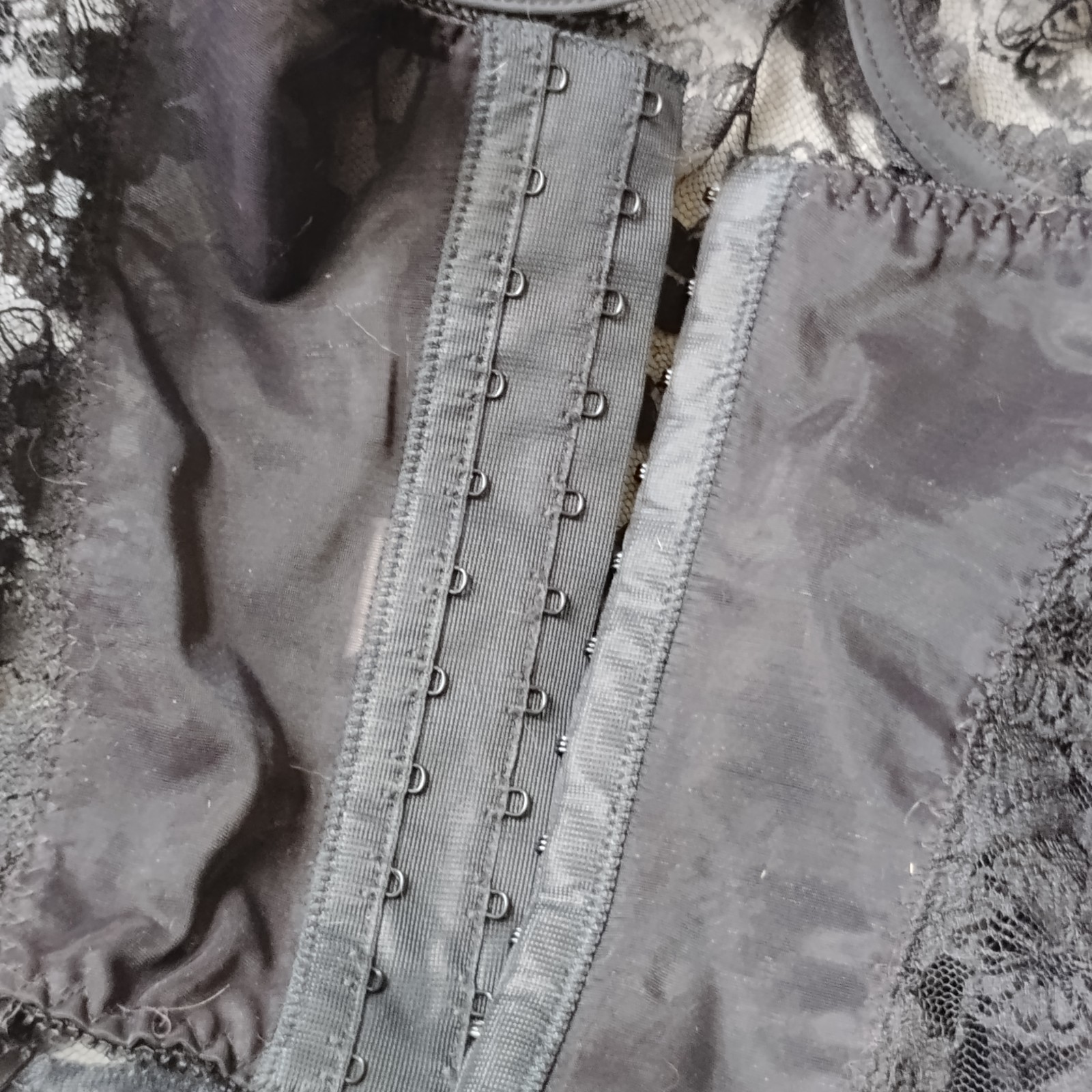 Vtg Dolores Promise by Poirette Black Lace Bustier Top Boned sz 34 USA Union