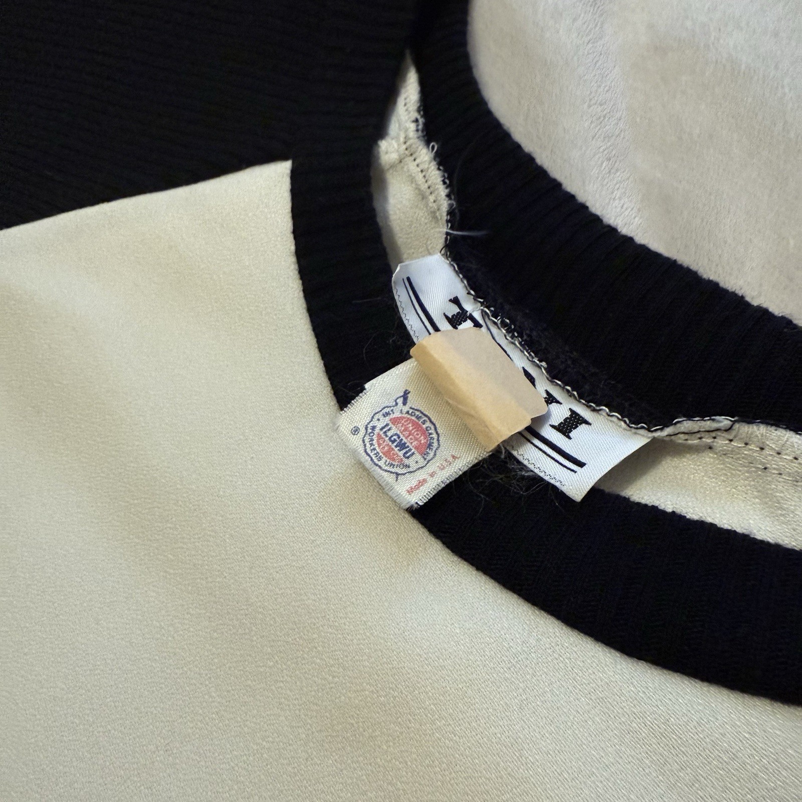 Vintage 70s Toni Petite Dress 16P Black White Mod Colorblock Raglan Shoulder