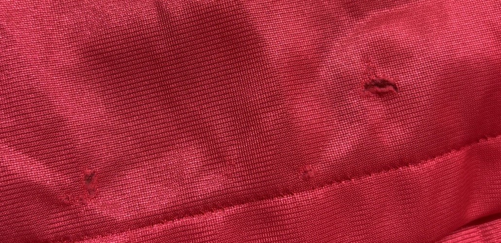 Flaw Vtg Soft Moments Peignoir Set NIGHTGOWN & ROBE Red Embroidered Trim Small