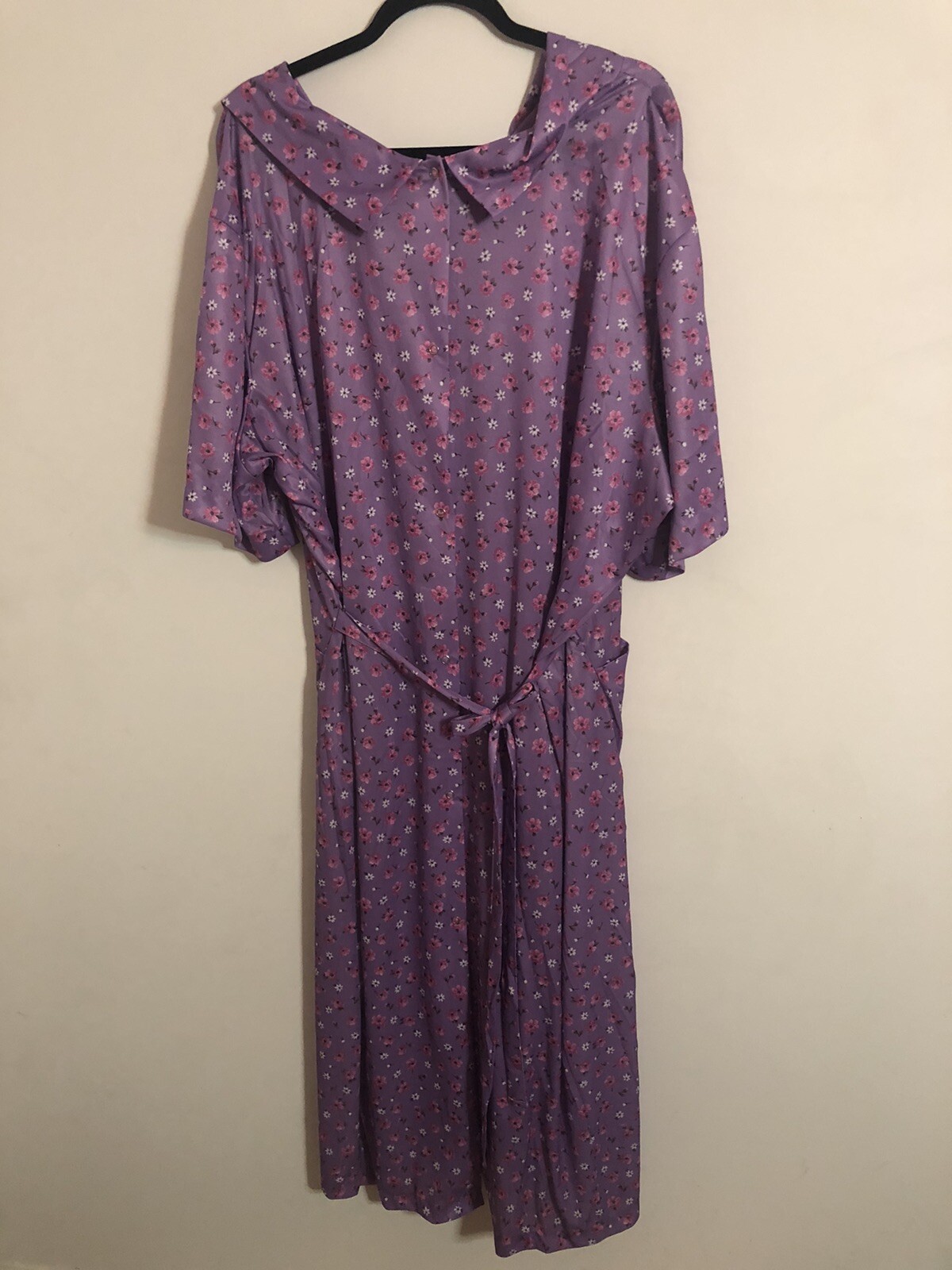 Vintage Ina Carol Secretary House Dress Size 3X Floral Lavendar