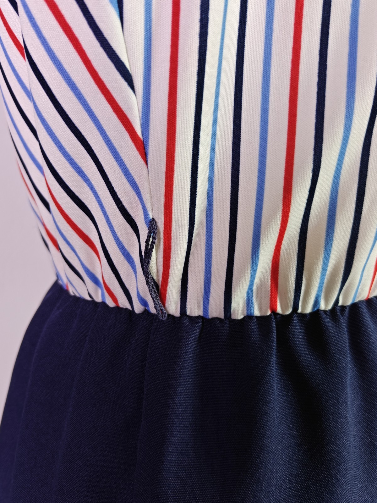 Vintage 1960s’ Amy Deb Dress Bobby’s Girl Style Striped Med/Lge No Belt