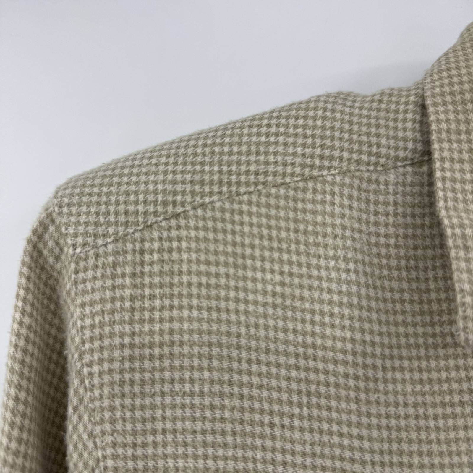 Vintage Banana Republic Safari Midi Dress Sz S Khaki Houndstooth Modest 1987