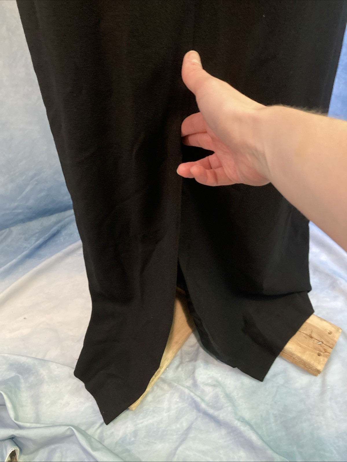 Vtg 90s Black Wool Maxi Skirt Size 8 Rena Rowan Goth Grunge Slit Dark Academia