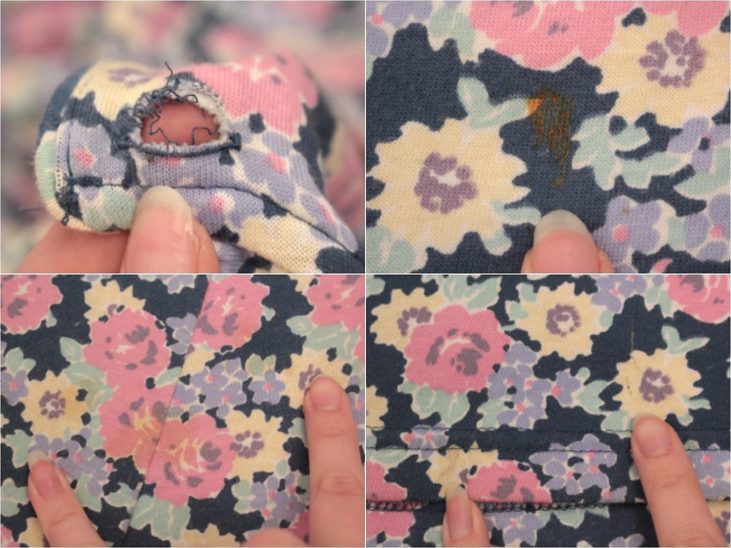 Vtg Womens 80s 90s 2Pc Navy Pink Floral Laura Ashley Mother/Child Dress & Romper