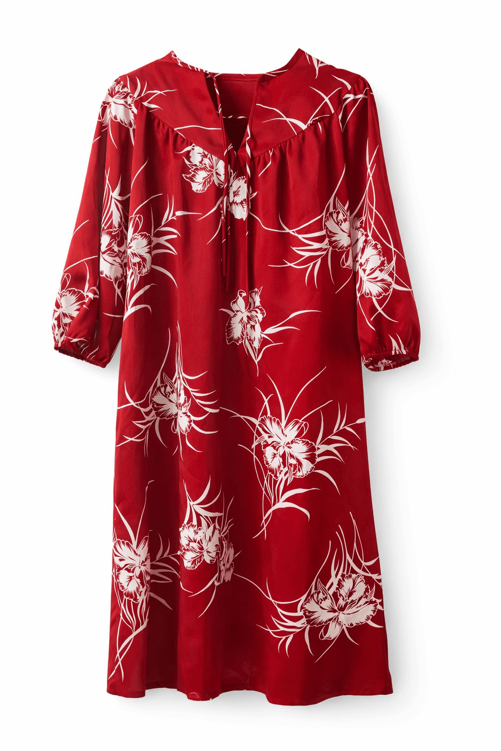 Nani Of Hawaii Vintage 70s Red White Floral Dress Size 10 Medium See Measureme