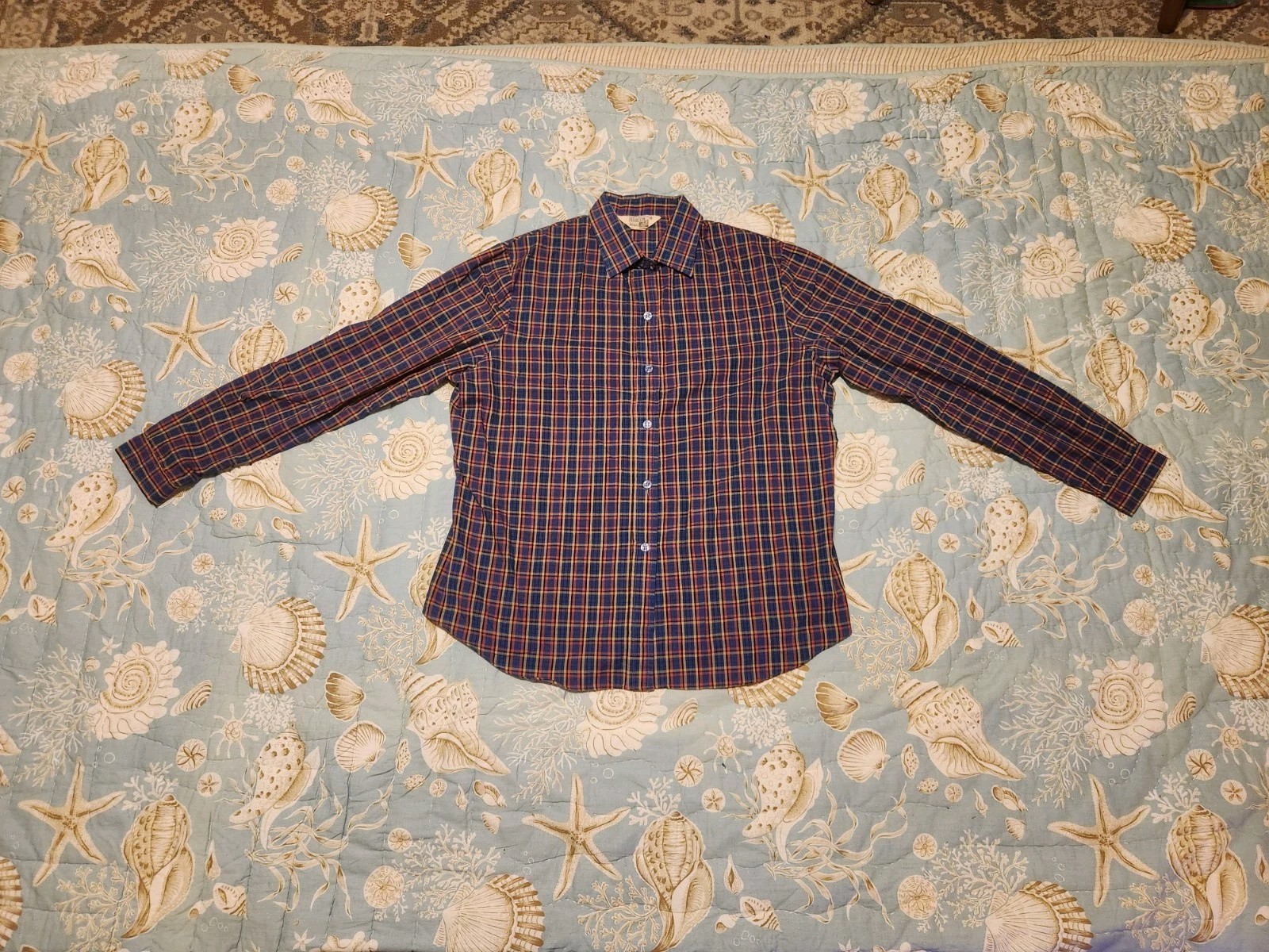 Vintage Plaid Shirt 70’s 80’s Sears The Fashion Place Size 18