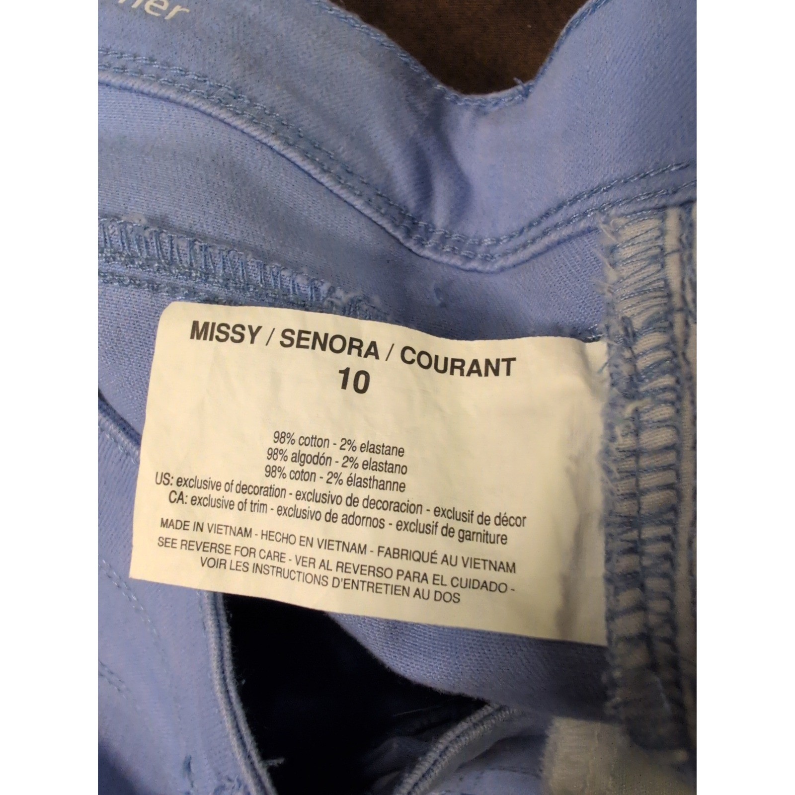 Gloria Vanderbilt Periwinkle Blue Slimming Effect Skimmer Capri Pants Womens 10
