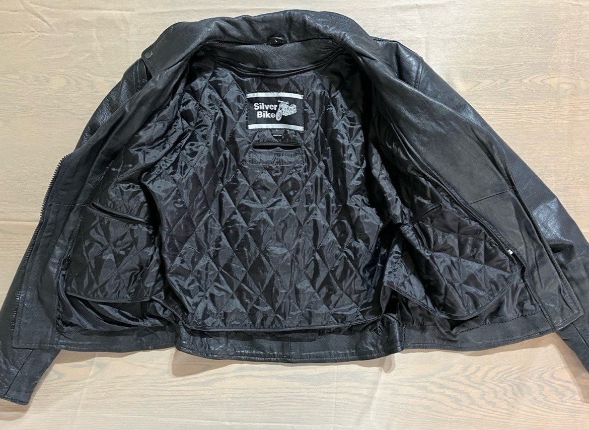 Vintage Retro 1980-90’s Motorcycle Silver Bike Leather Braided size large women