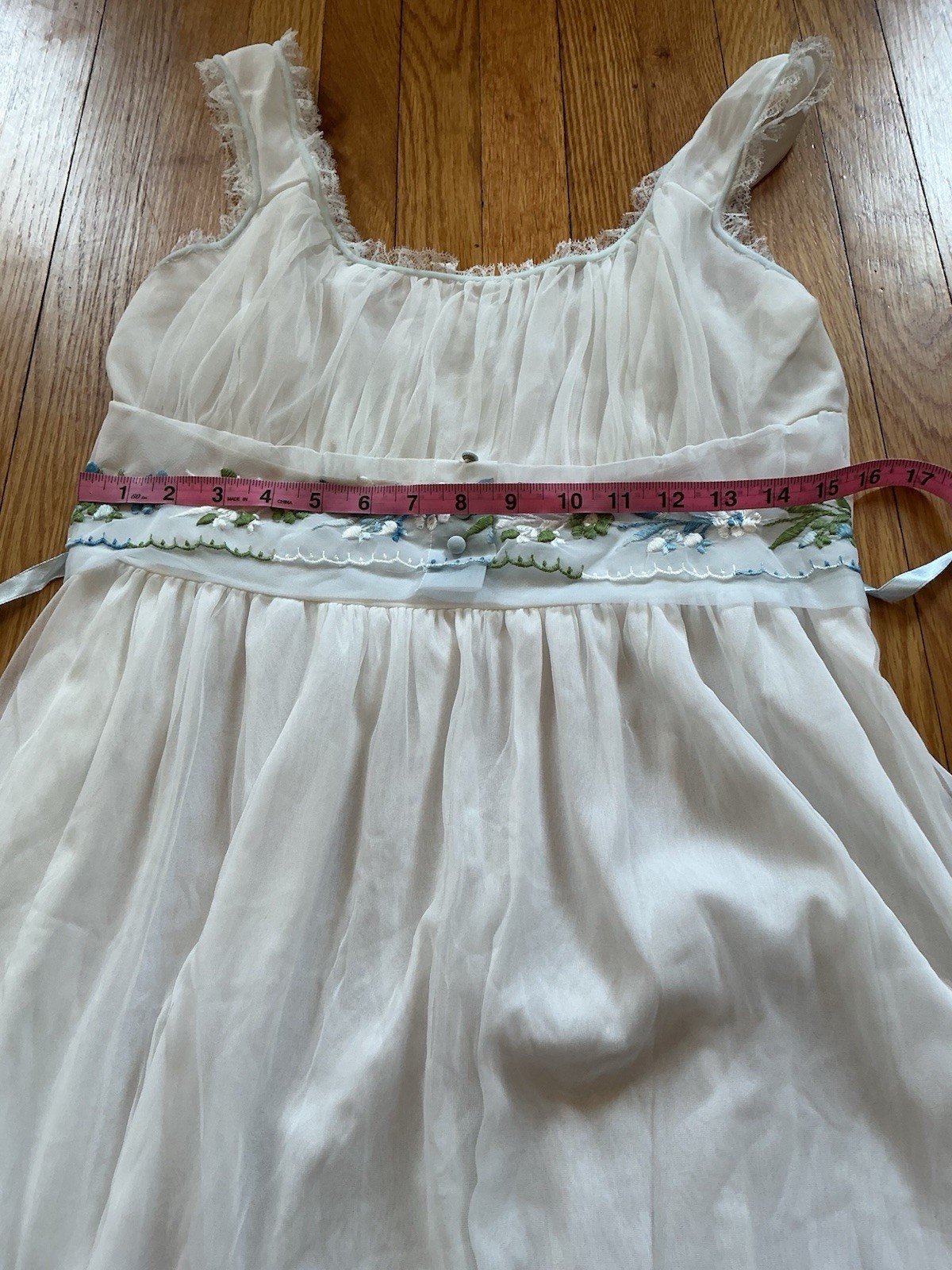 Vintage Miss Siren Negligee Chiffon Nylon Lace Babydoll Romantic Nightgown 36 S