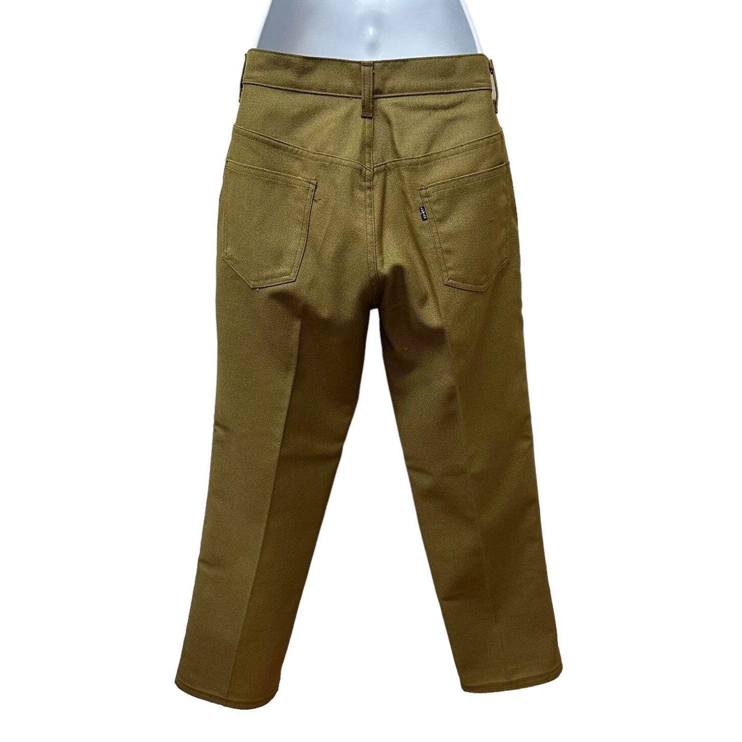 Vtg Levi’s for Gals Sta-Prest Big E Avocado Green Pants Jeans 27″ Waist NOS