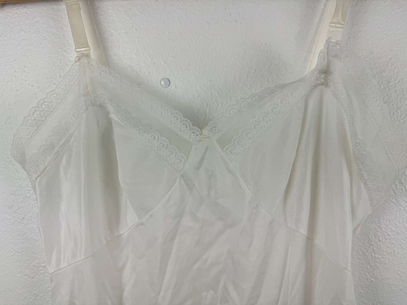 Vintage 1980s Lingerie By Vincent White Nightgown Slip Dress