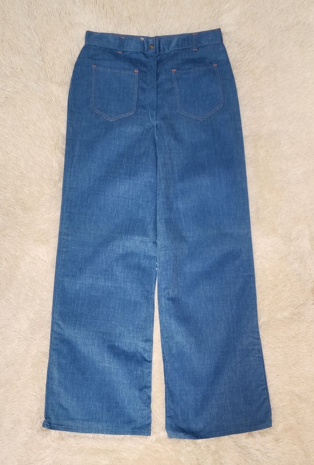 Vintage 70s Sears High-Rise Blue Jeans Size 10 Tall Flare Bell Bottom Pants