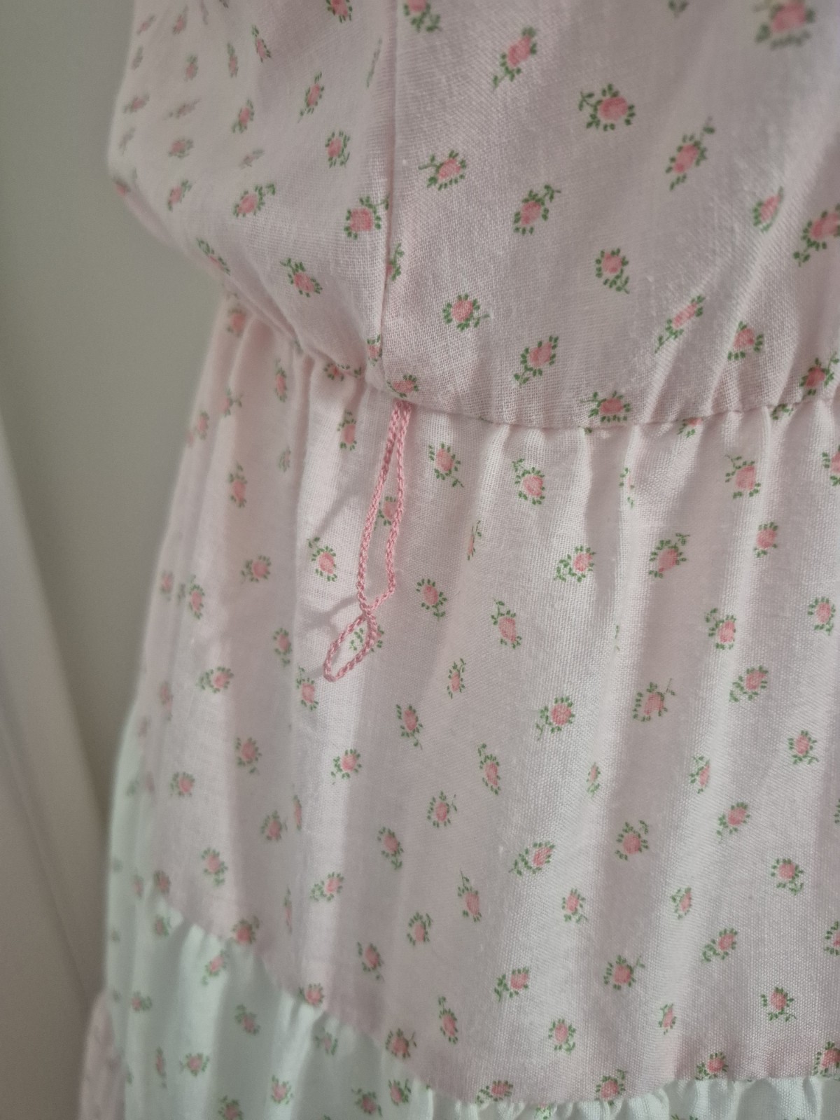 Vintage 70s Entourage Pink Floral Dress Cottagecore Prairie Sundress – S/XS