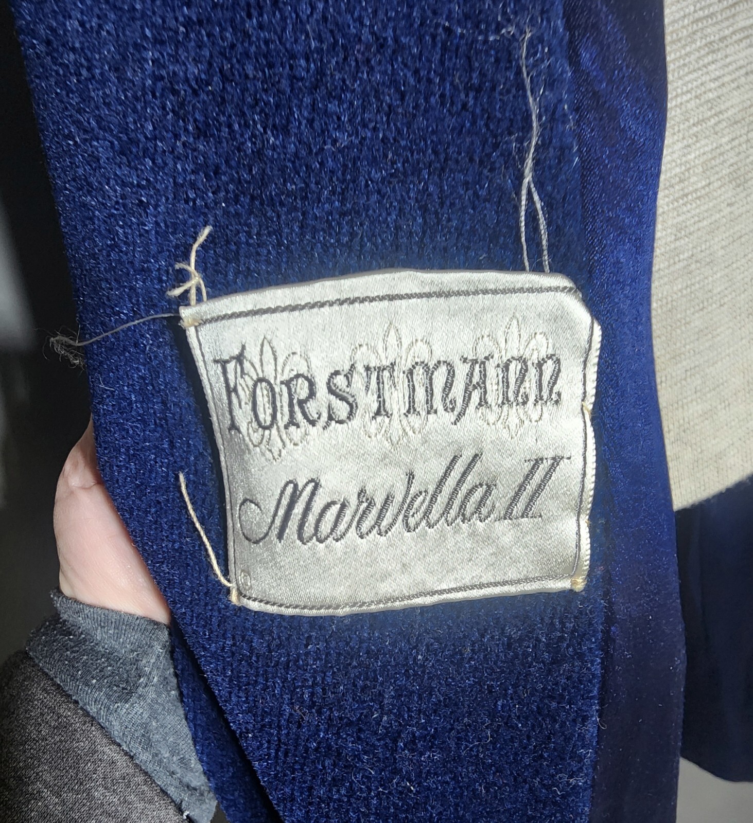 😎❤️Vtg 1950’s Coat Blue Forstmann Marvella II (A Wool Pile Velvet) Silk Lining