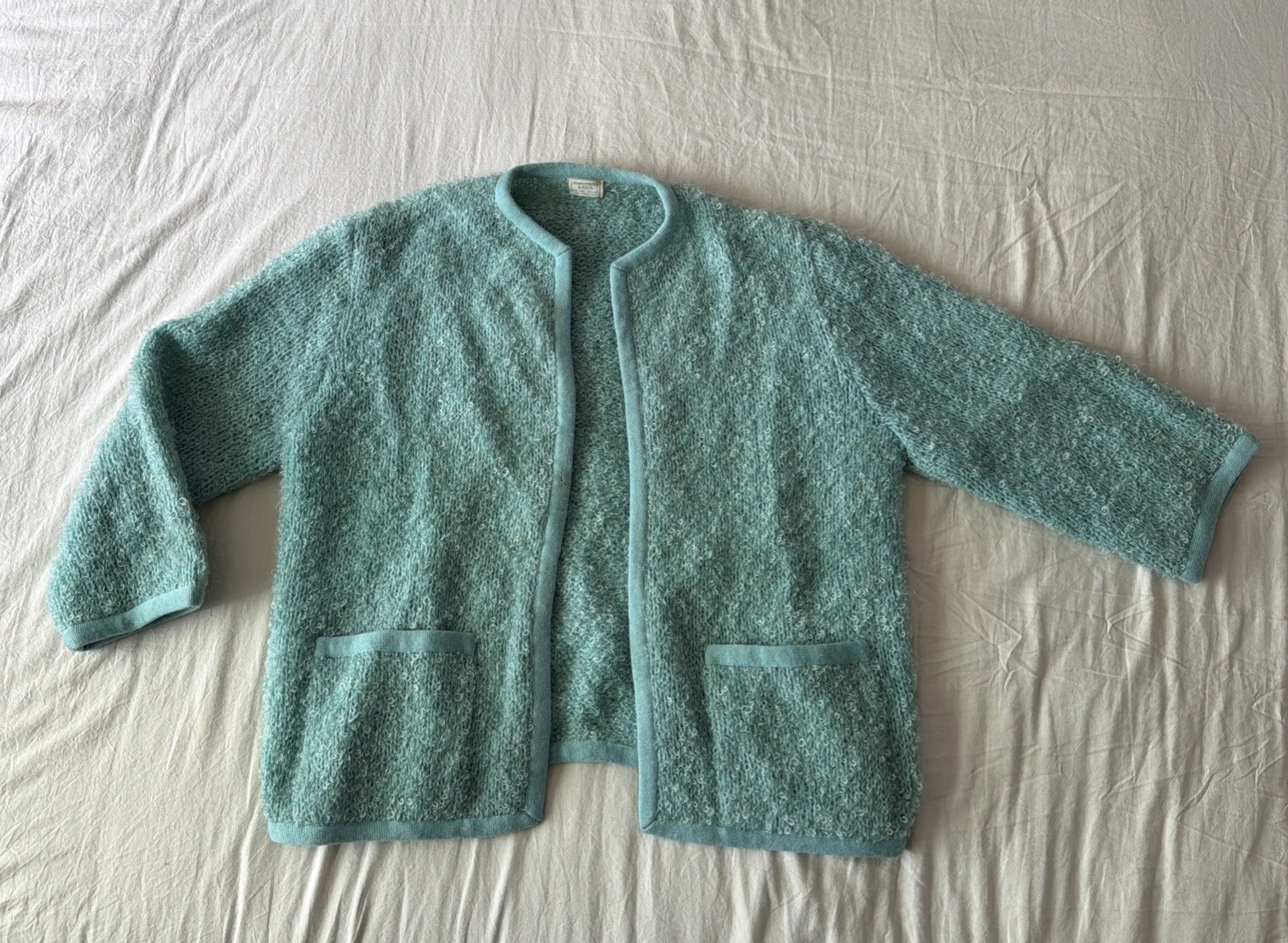 Vintage 50s 60s Abercrombie & Fitch Grunge Cobain MOHAIR Cardigan Sweater