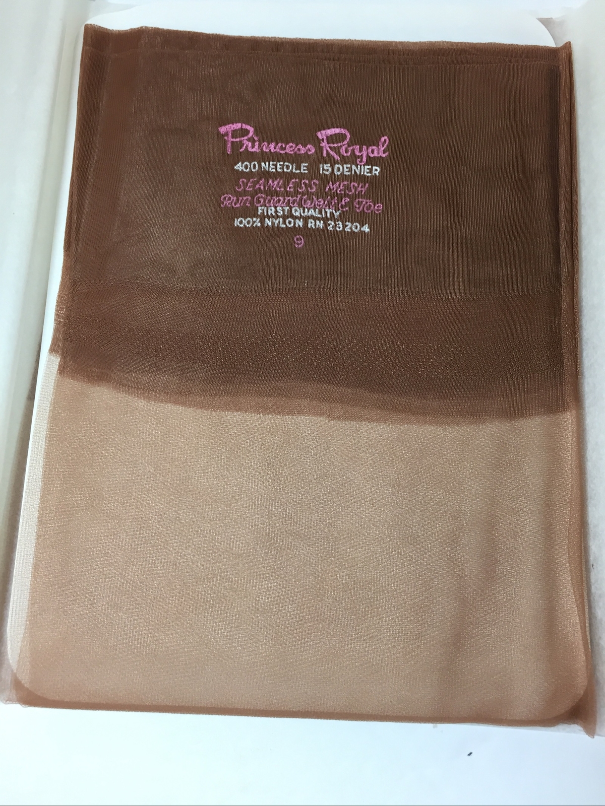 Vintage 6 Pair All Nylon Stockings 9” X 33” 15DEN RHT BEIGE REINFORCED HEEL TOES