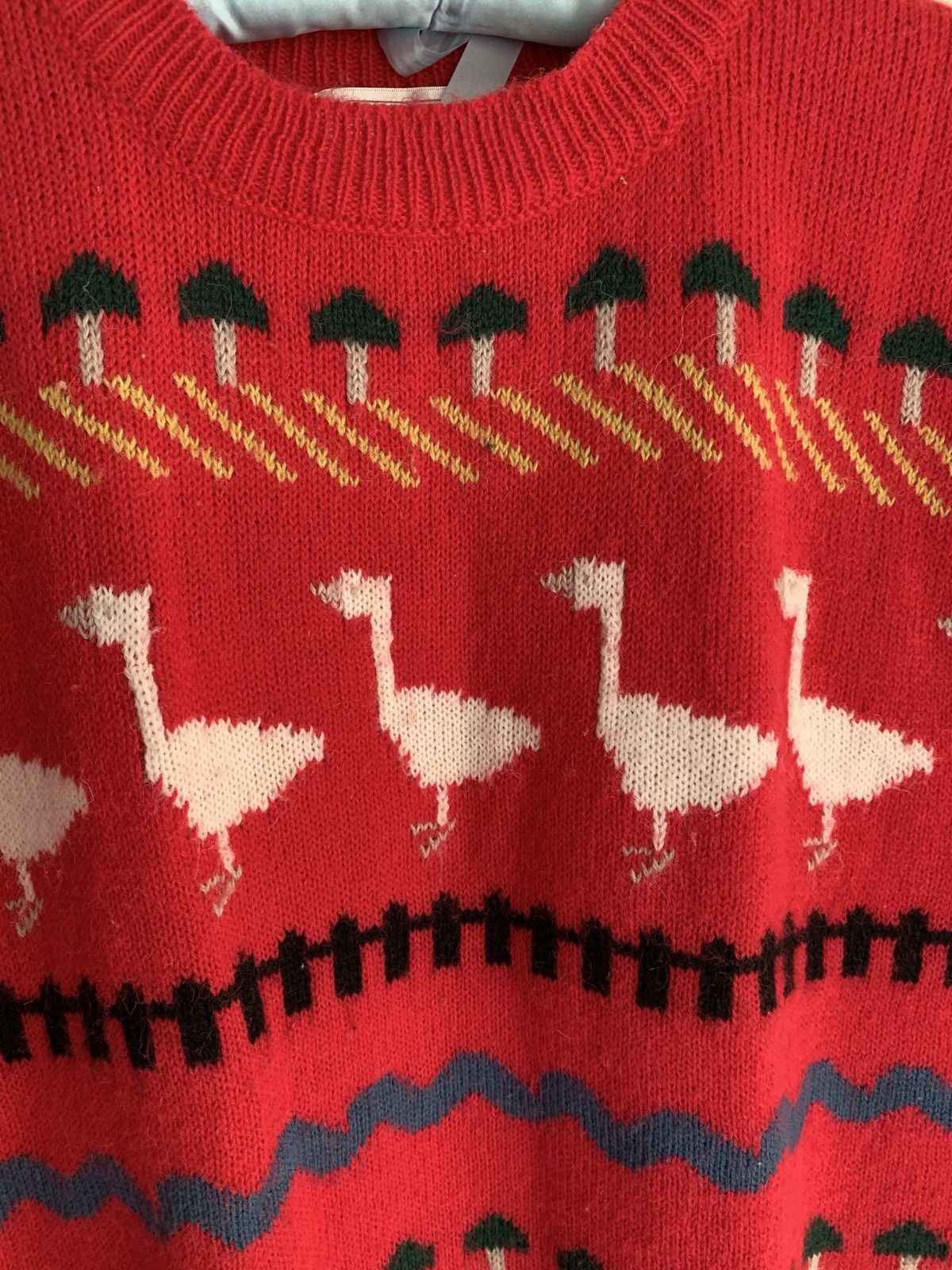 Vintage M The Import Workshop Wool Blend Vest Red Goose Farm Retro 70 80s Kitsch