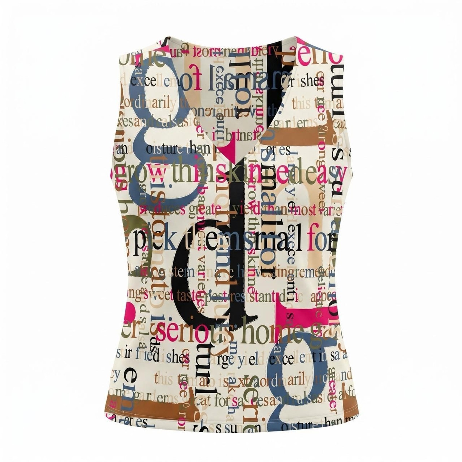 VINTAGE JUVA SPAIN Y2K TYPOGRAPHY GRAPHIC PRINT V-NECK TANK TOP SIZE SG / LARGE