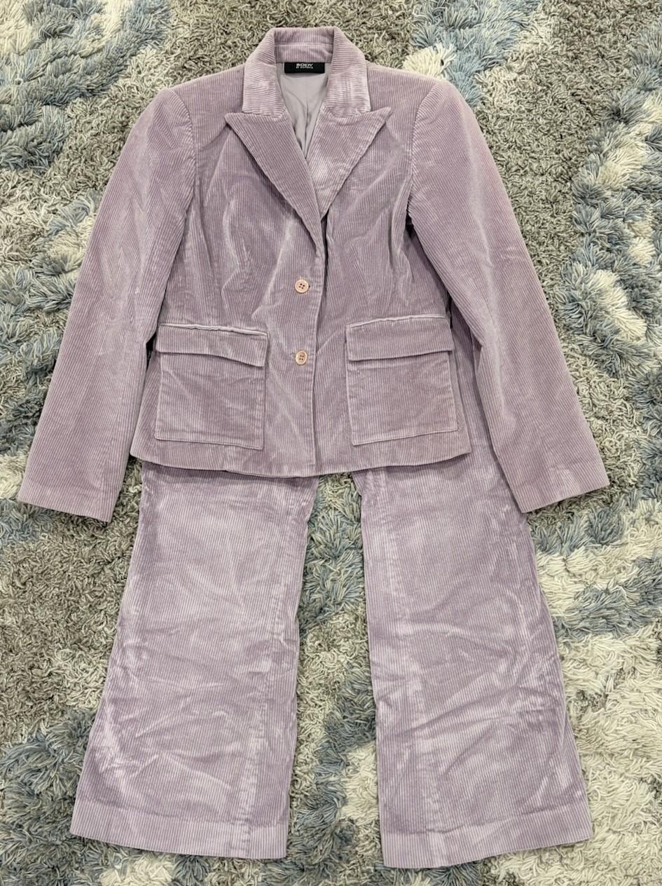 Vintage 90s Victorias Secret Pink Corduroy Suit Set Size 12 Christie Fit Retro