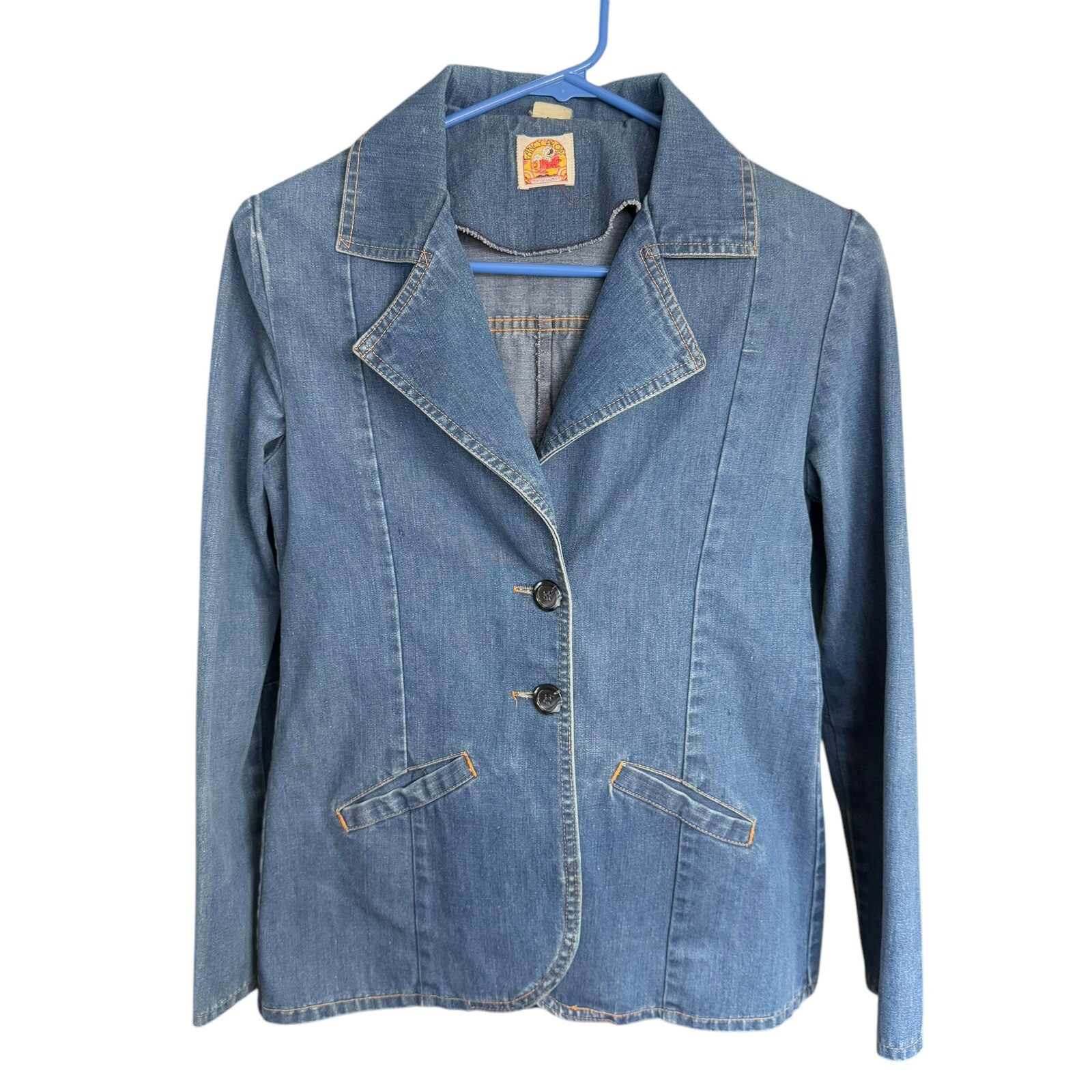Vtg 70’s Fancy Props Denim Jean Jacket Sz Medium Bohemian Hippie Groovy