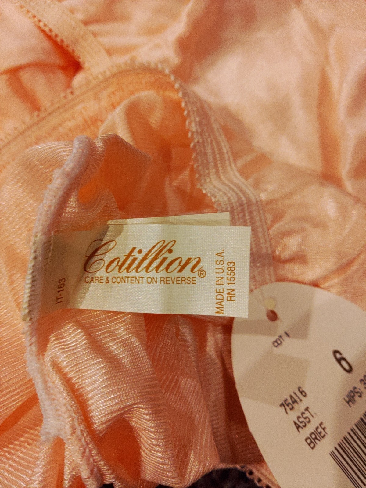 Vintage with Tags COTILLION 100% Nylon Silky SoftBrief Panties Size 6 Pink
