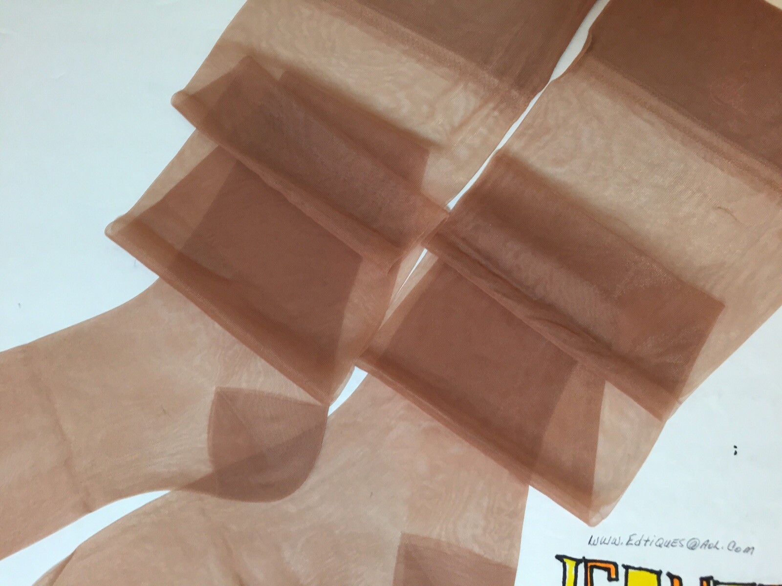 12 Pair 9×32 Beige Vintage Nylon Stockings 15 DEN. Flat Knit REINFORCED HEEL TOE