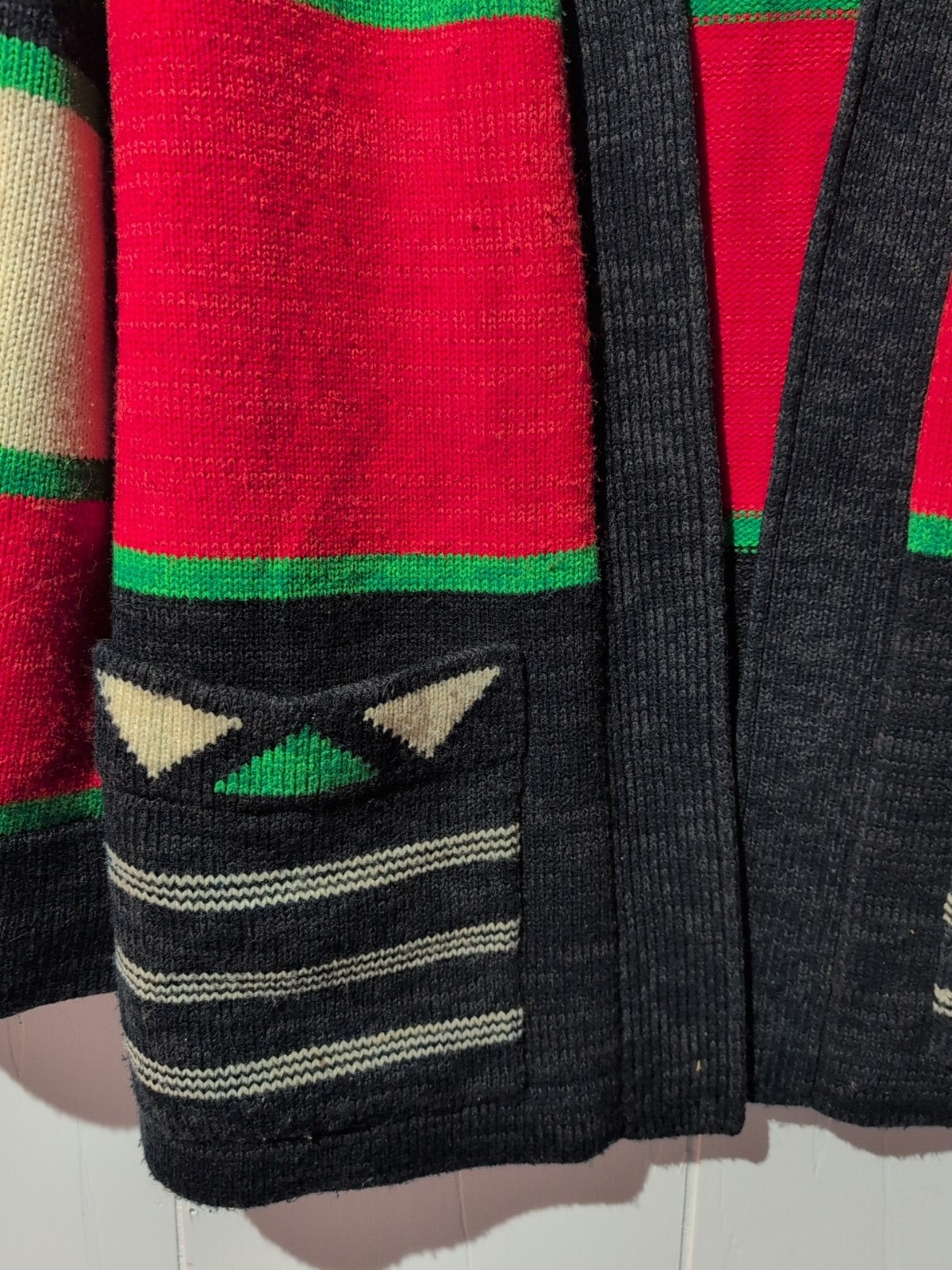 Vtg 70s Fine Quality Seaters Southwestern Aztec Cardigan M Boho Hippie Western