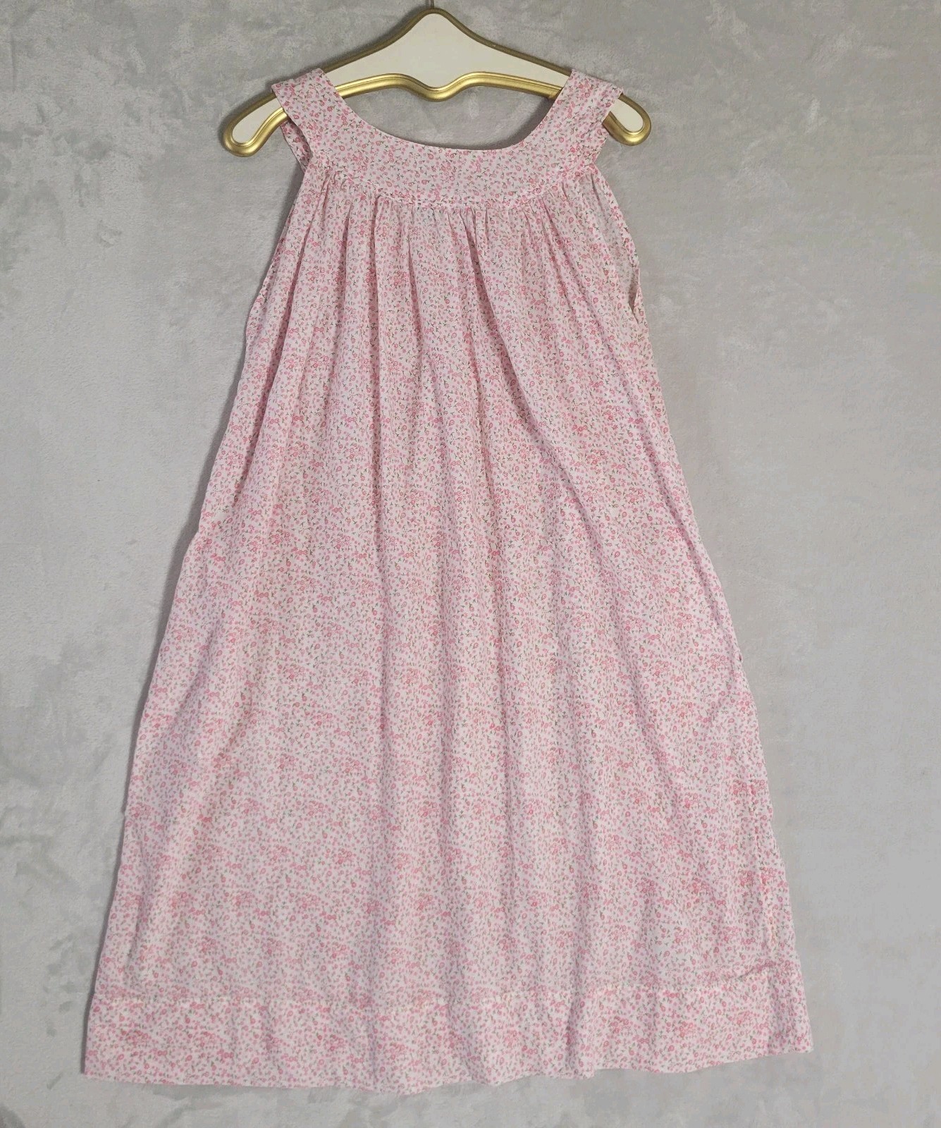 VTG Long Dainty Pink Floral Sleeveless Nightgown Summer OS Cottagecore Prarie