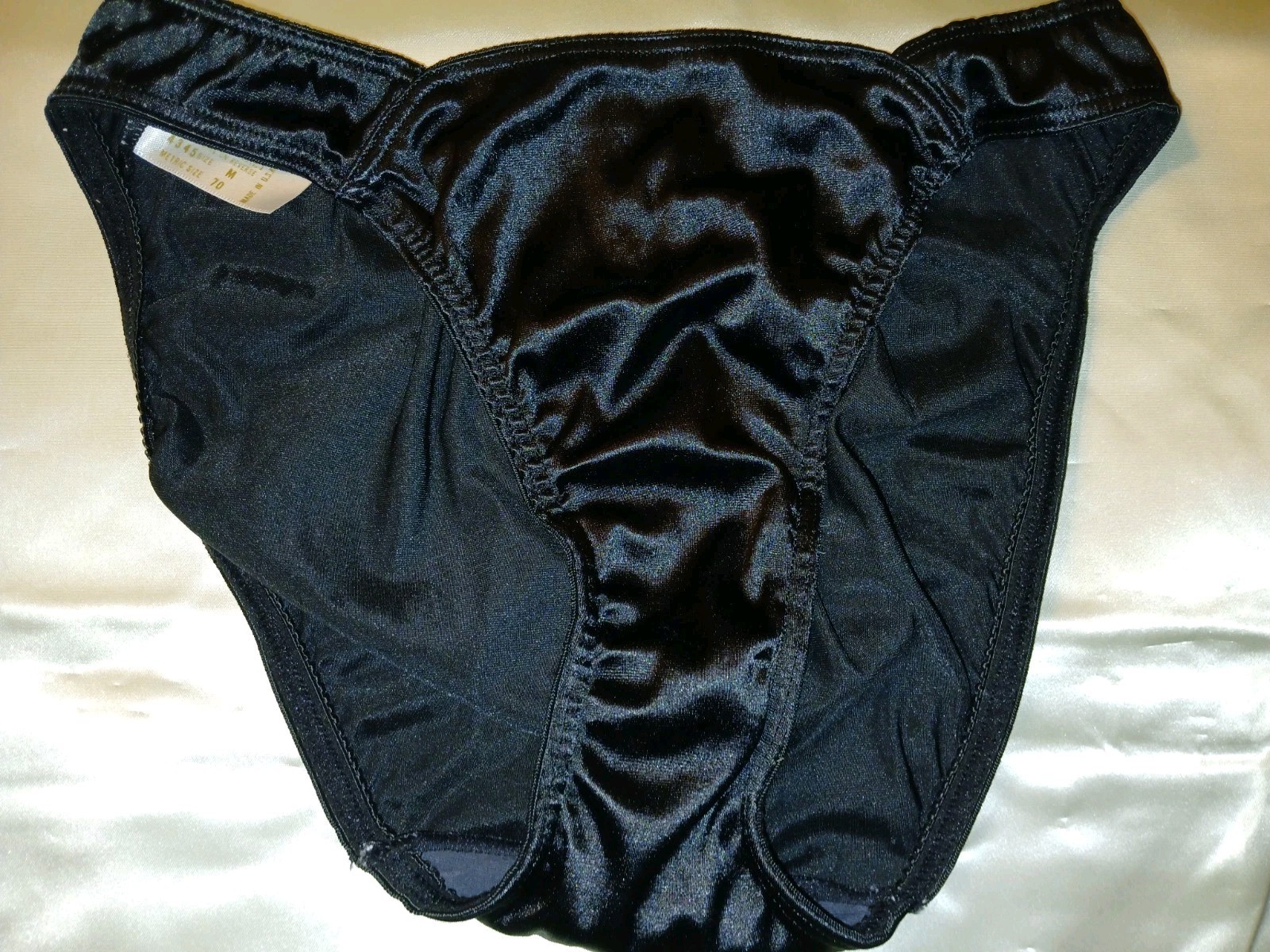 Vintage 90s Victoria’s Secret Black Satin Second Skin Hipster Bikini Panties M