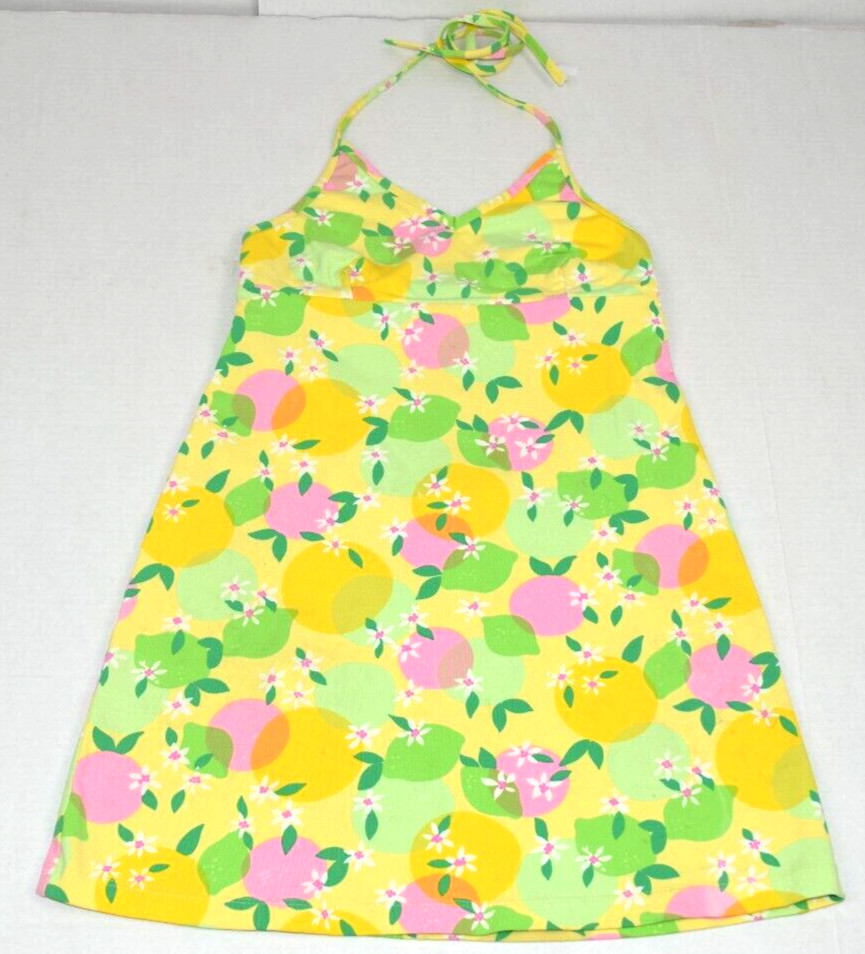 Vintage Lilly Pulitzer Pool Cover Dress Size S 90s Lemon Lime Berry Soft Supplex